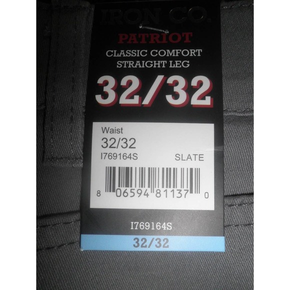 Iron Company 32 x 32 Slate Gray 5-Pocket Straight Leg Stretch Twill Patriot Pant - Picture 6 of 10